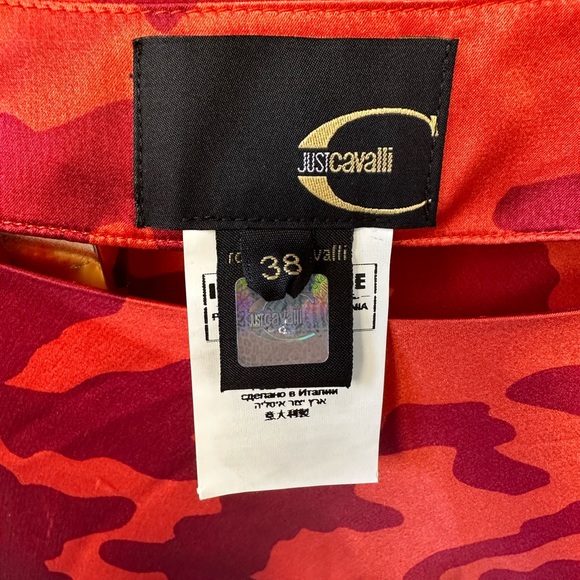 Vintage Y2k Roberto Cavalli Orange Abstract Camo Print Micro Mini Dress Tunic XS - Picture 2 of 4